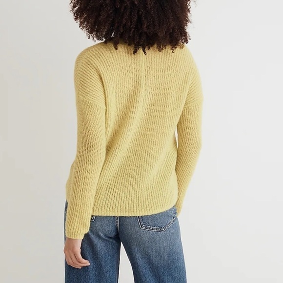 NWOT Madewell ribbed crewneck sweater heather citron - Picture 2 of 5